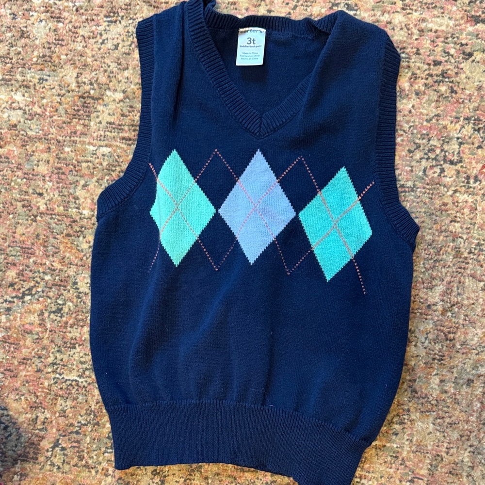 Carters Navy Argyle Sweater Vest